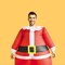 Inflatable Santa Adult Costume with Battery Operated Fan for Holiday Fun